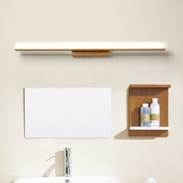 Applique da parete LED moderna in legno massello con specchio