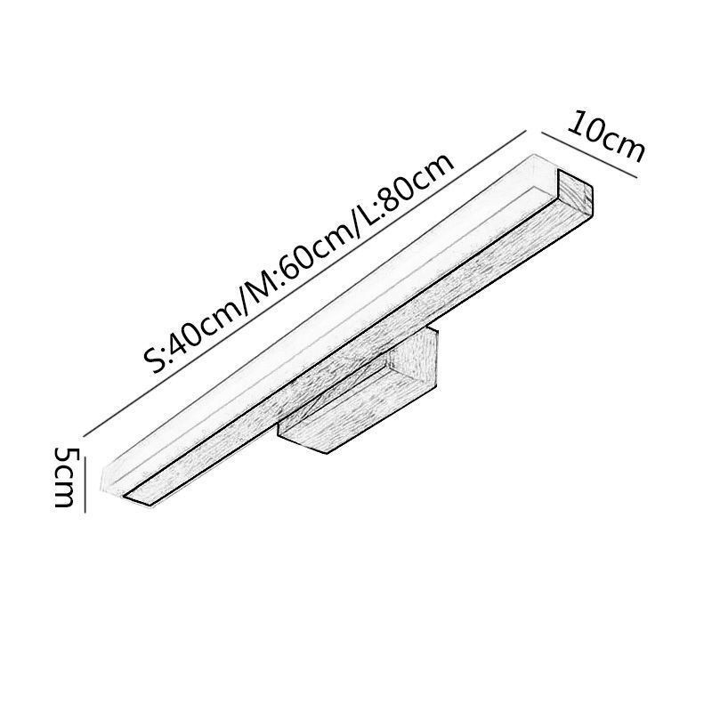 Applique da parete LED moderna in legno massello con specchio