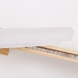 Applique da parete LED moderna in legno massello con specchio