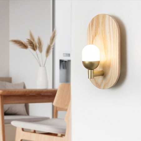 Applique da parete LED in legno e acrilico 22 x 12 x 12 cm