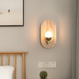 Applique da parete LED in legno e acrilico 22 x 12 x 12 cm