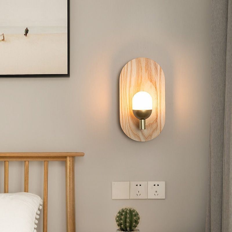 Applique da parete LED in legno e acrilico 22 x 12 x 12 cm