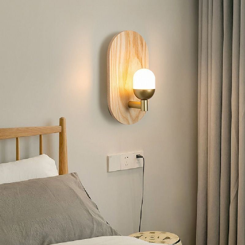 Applique da parete LED in legno e acrilico 22 x 12 x 12 cm