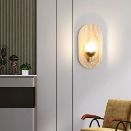 Applique da parete LED in legno e acrilico 22 x 12 x 12 cm