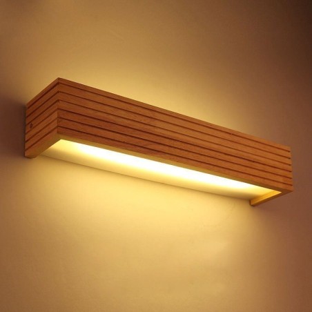 Applique da parete LED in legno stile giapponese per bagno e casa