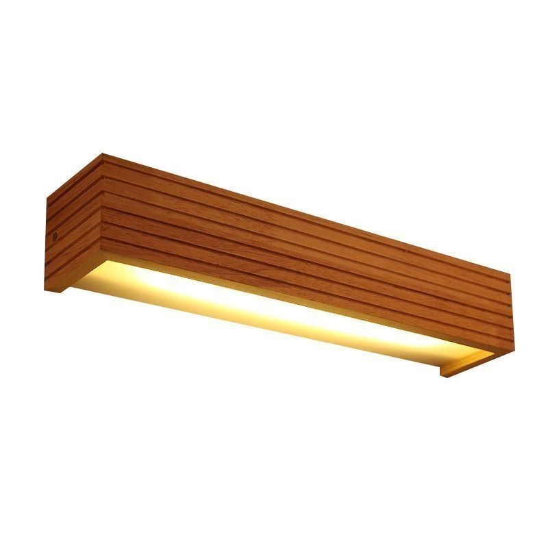 Applique da parete LED in legno stile giapponese per bagno e casa
