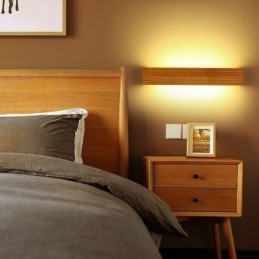 Applique da parete LED in legno stile giapponese per bagno e casa