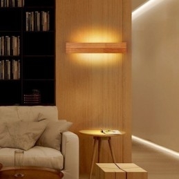 Applique da parete LED in legno stile giapponese per bagno e casa