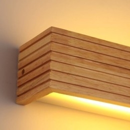 Applique da parete LED in legno stile giapponese per bagno e casa