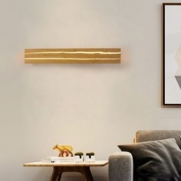 Applique da parete moderna in legno con 2 luci, per corridoio e camera da letto