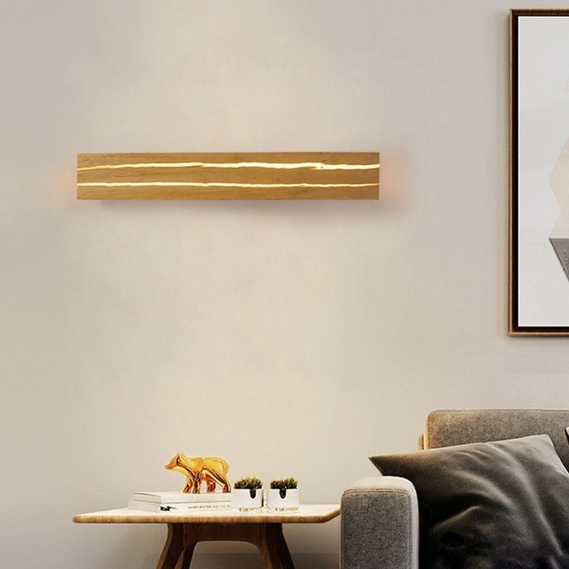Applique da parete moderna in legno con 2 luci, per corridoio e camera da letto