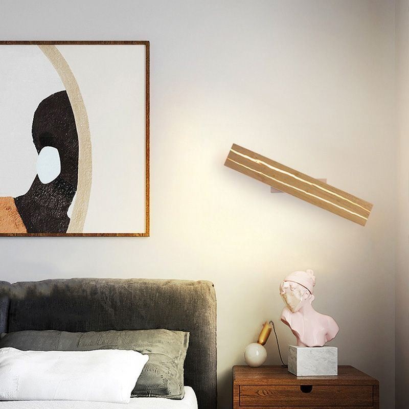 Applique da parete moderna in legno con 2 luci, per corridoio e camera da letto
