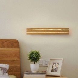 Applique da parete moderna in legno con 2 luci, per corridoio e camera da letto
