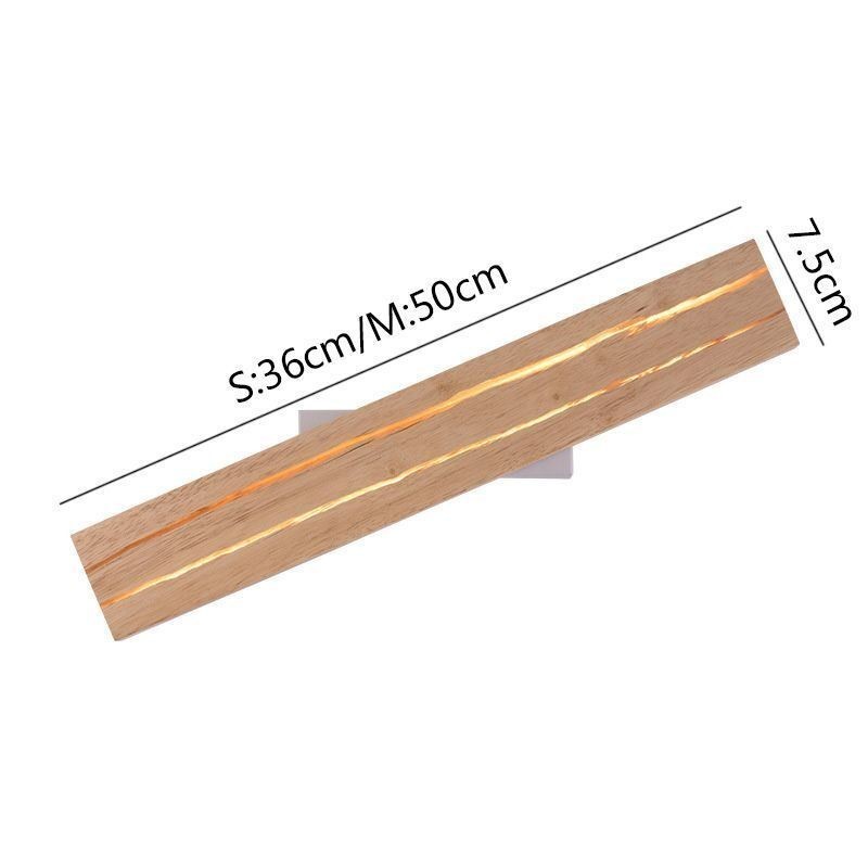 Applique da parete moderna in legno con 2 luci, per corridoio e camera da letto