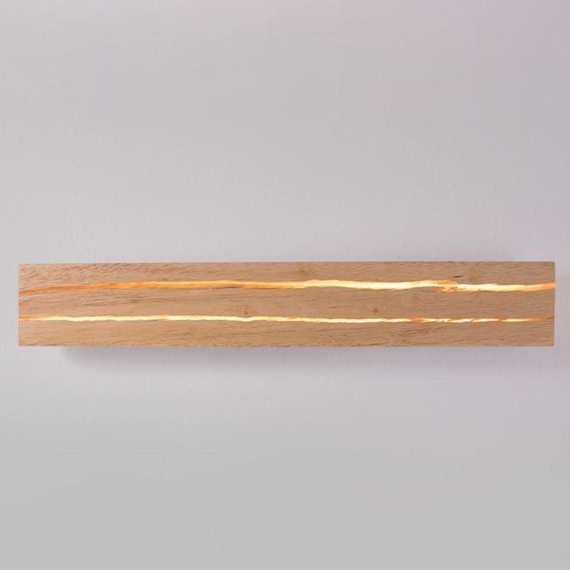 Applique da parete moderna in legno con 2 luci, per corridoio e camera da letto