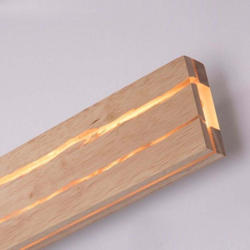Applique da parete moderna in legno con 2 luci, per corridoio e camera da letto