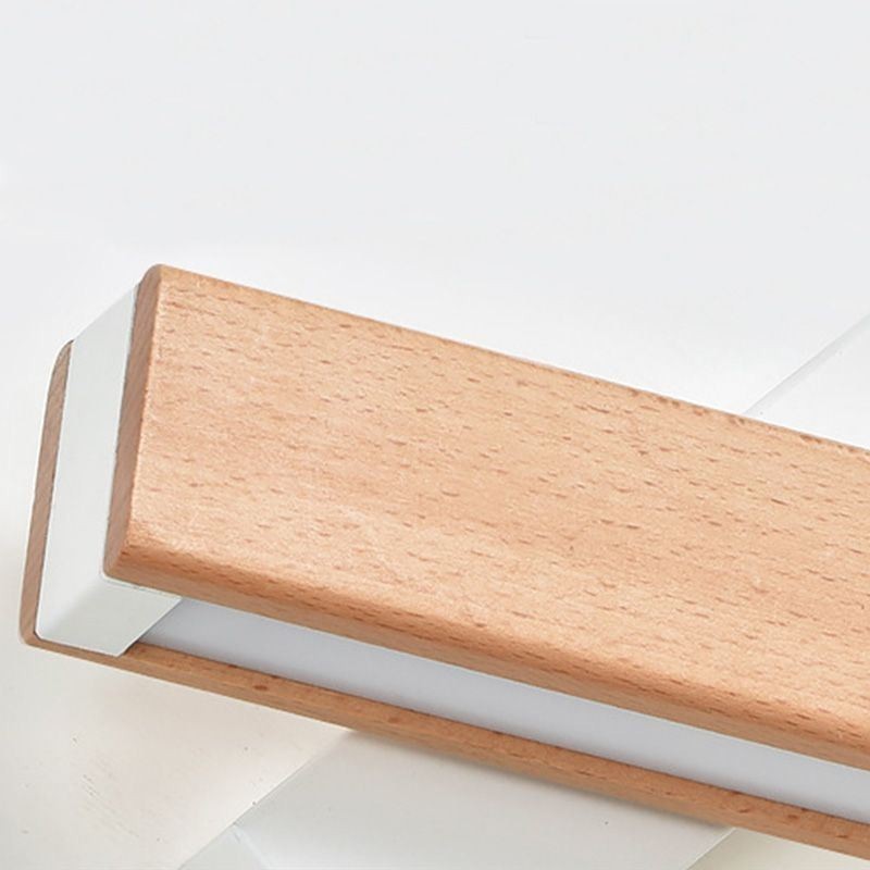 Applique da parete in legno massello Europa, LED, moderna, per comodino, 21 x 4,5 x 9 cm