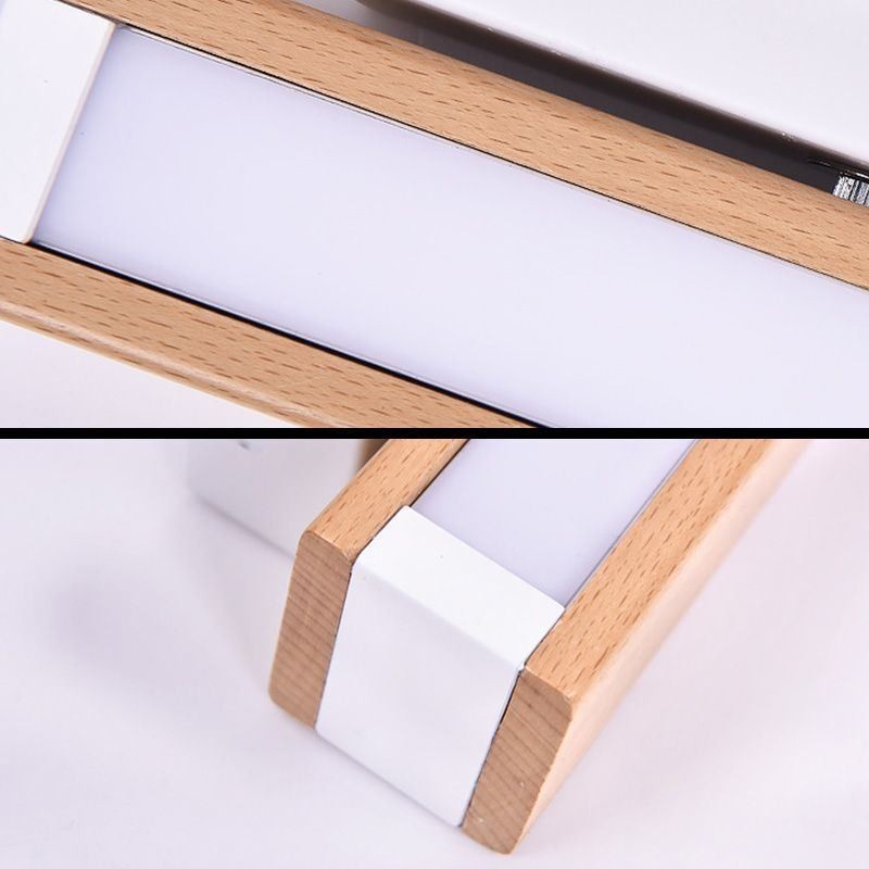 Applique da parete in legno massello Europa, LED, moderna, per comodino, 21 x 4,5 x 9 cm