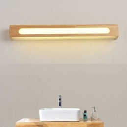 Applique da parete moderna in legno con paralume in acrilico