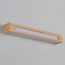 Applique da parete moderna in legno con paralume in acrilico