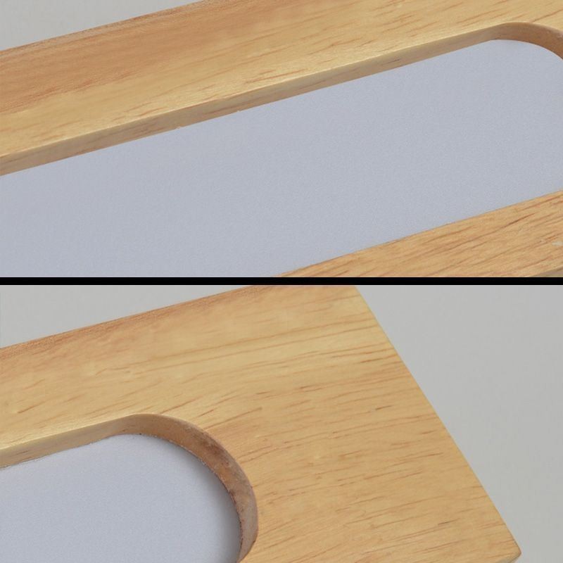 Applique da parete moderna in legno con paralume in acrilico
