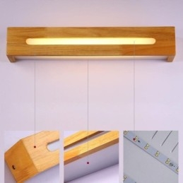Applique da parete moderna in legno con paralume in acrilico