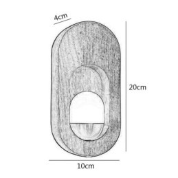 Applique da parete in legno stile giapponese con lampadina LED G4-12V, 20 x 10 x 4 cm