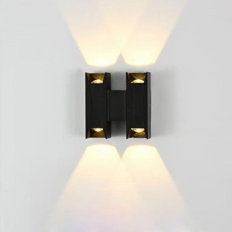 Applique da parete LED moderna impermeabile in alluminio a montaggio superficiale per giardino e portico