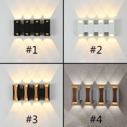 Applique da parete LED moderna impermeabile in alluminio a montaggio superficiale per giardino e portico