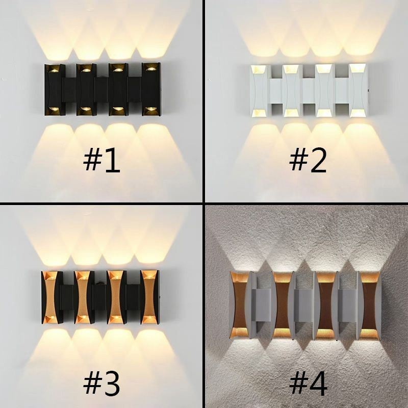 Applique da parete LED moderna impermeabile in alluminio a montaggio superficiale per giardino e portico