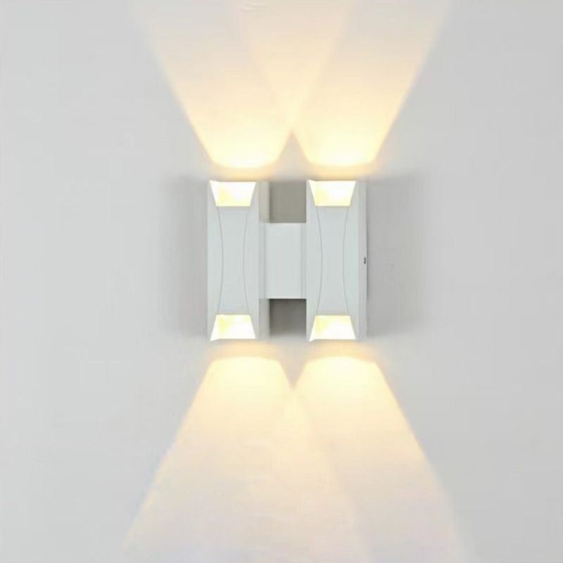 Applique da parete LED moderna impermeabile in alluminio a montaggio superficiale per giardino e portico