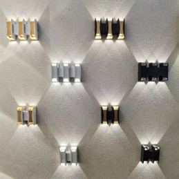 Applique da parete LED moderna impermeabile in alluminio a montaggio superficiale per giardino e portico