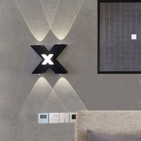 Applique da parete Art Deco Up Down in alluminio per interni