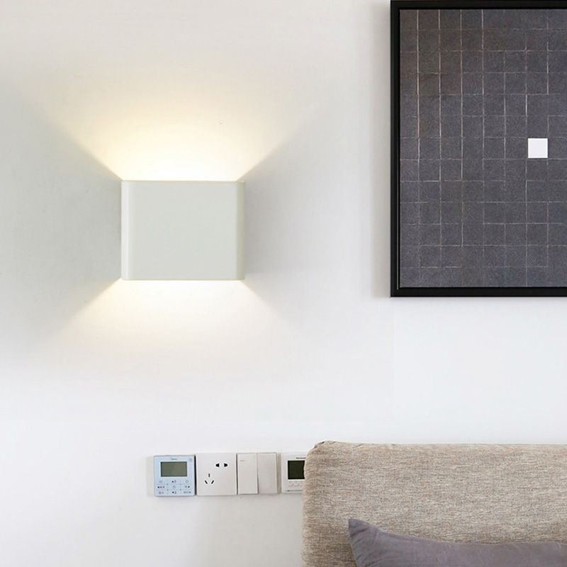 Applique da parete LED in alluminio a cubo per balcone, montaggio superficiale, 10×10×10 cm