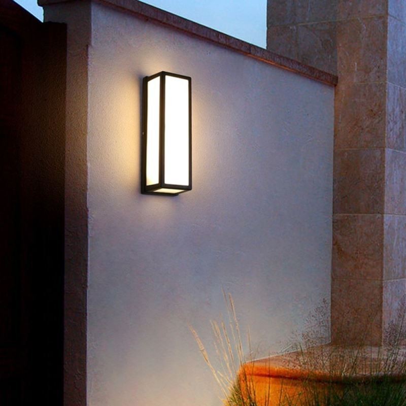 Applique da parete rettangolare moderna impermeabile per veranda e villa