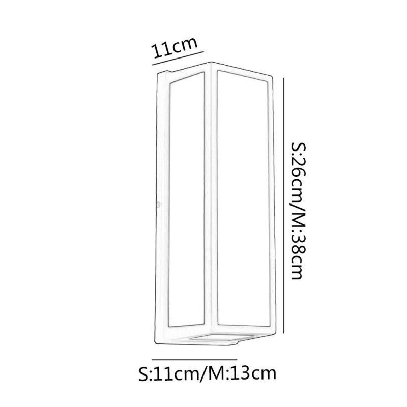 Applique da parete rettangolare moderna impermeabile per veranda e villa