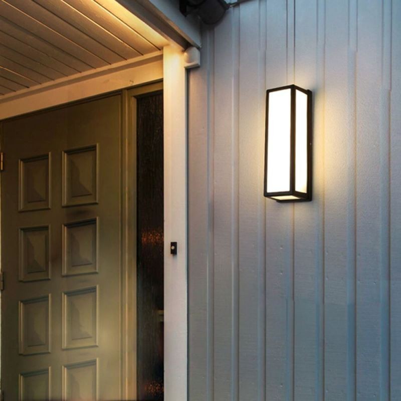 Applique da parete rettangolare moderna impermeabile per veranda e villa