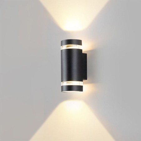 Applique da parete impermeabile in alluminio a doppia testa su e giù GU10 2 luci