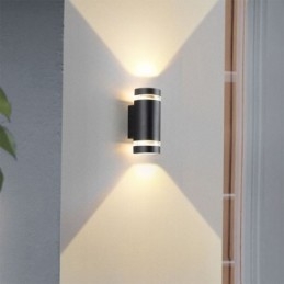 Applique da parete impermeabile in alluminio a doppia testa su e giù GU10 2 luci