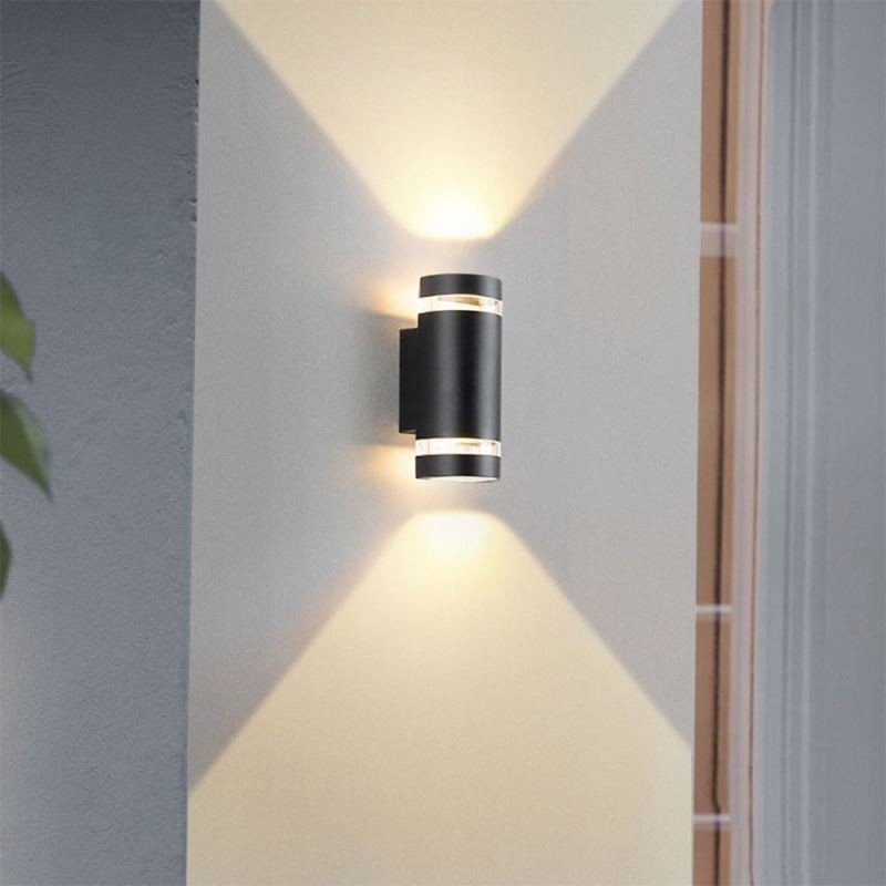 Applique da parete impermeabile in alluminio a doppia testa su e giù GU10 2 luci