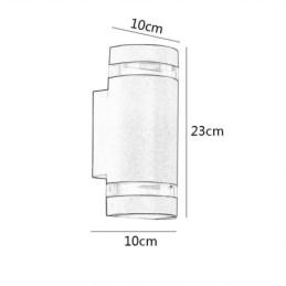 Applique da parete impermeabile in alluminio a doppia testa su e giù GU10 2 luci