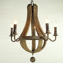 Lampadario vintage retrò country a 5 luci in metallo