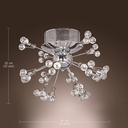 Plafoniera a filo moderna contemporanea in cristallo e metallo cromato