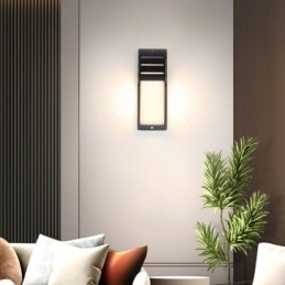 Applique da parete LED impermeabile per esterni in alluminio nero, 9 W, 720 lm