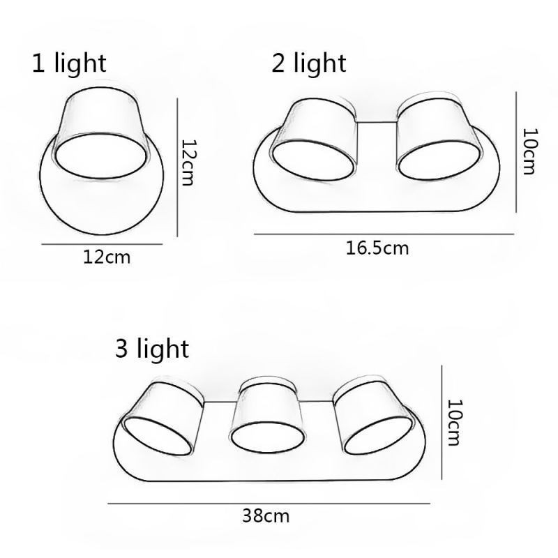 Applique da parete moderna girevole in alluminio