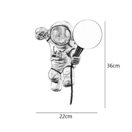 Applique da parete LED moderna in resina con astronauta per bambini 22×36 cm