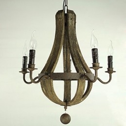 Lampadario vintage retrò country a 5 luci in metallo