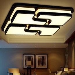 Plafoniera a filo LED integrato 36 W metallo nero e bianco
