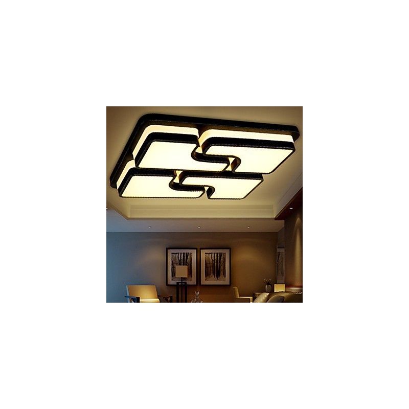 Plafoniera a filo LED integrato 36 W metallo nero e bianco