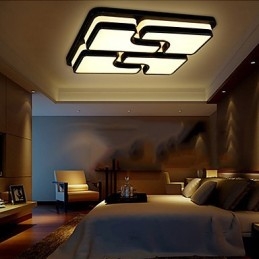 Plafoniera a filo LED integrato 36 W metallo nero e bianco